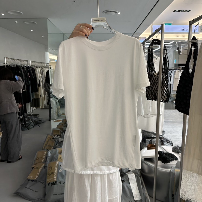 DOUBLE STANDARD/LE SMOKING/MAISONSTAFF韓國直郵㊣東大門實拍女裝新款25春夏T恤MAISONSTAFFT恤圖色4