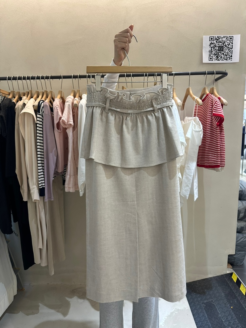 ERIA韓國直郵㊣東大門實拍女裝新品時尚人氣25春夏長裙含腰繩ERIA/HUE長裙