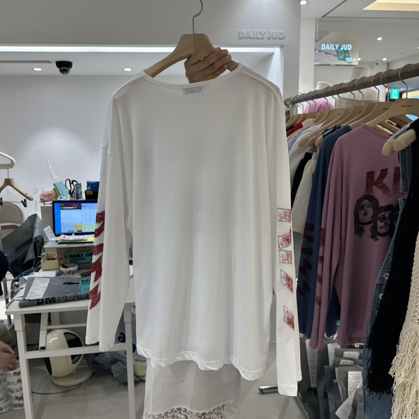 DAILYJUD直郵韓國代購㊣女裝新品休閑人氣推薦熱賣25春夏長袖T恤DAILY JUD長袖T恤