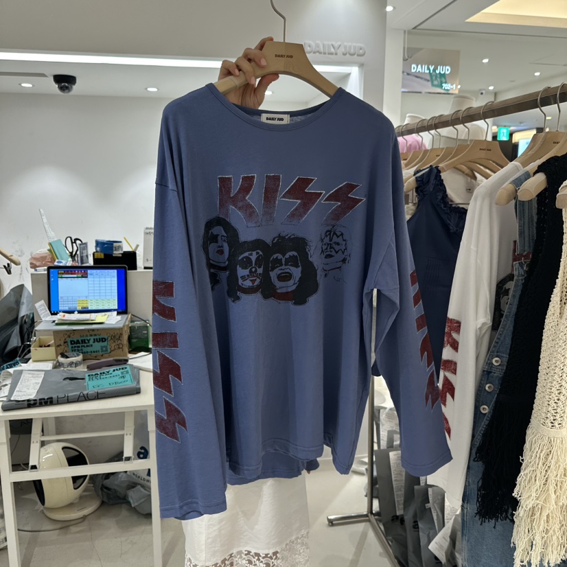 DAILYJUD直郵韓國代購㊣女裝新品休閑人氣推薦熱賣25春夏長袖T恤DAILY JUD長袖T恤圖色3