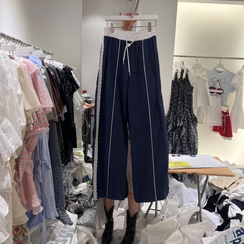 TYCHE韓國直郵㊣女裝新品人氣時尚休閑推薦熱賣25春夏休閑褲蕾絲TYCHE休閑褲