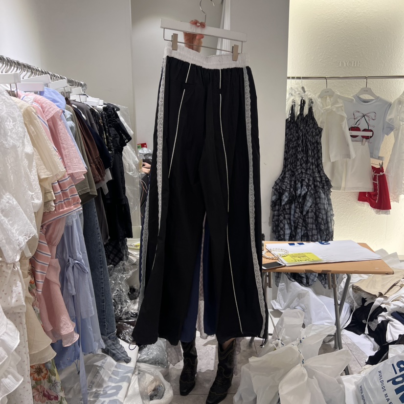 TYCHE韓國直郵㊣女裝新品人氣時尚休閑推薦熱賣25春夏休閑褲蕾絲TYCHE休閑褲圖色2