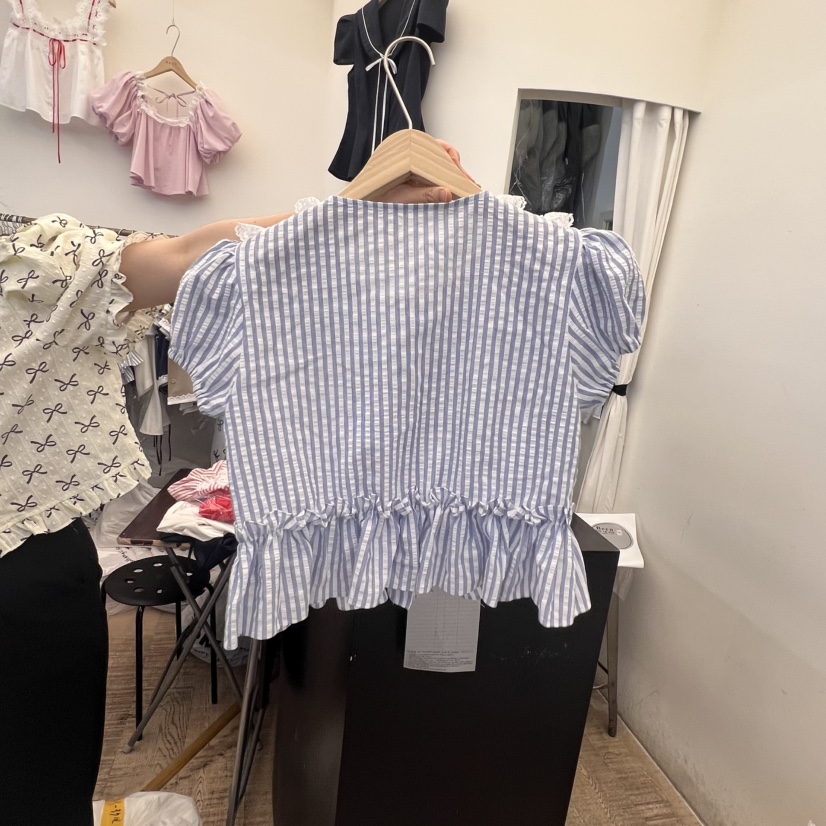 BEEN-A韓國㊣直郵東大門代購女裝新款25春夏休閑襯衫蕾絲衫BEEN-A襯衫/蕾絲衫