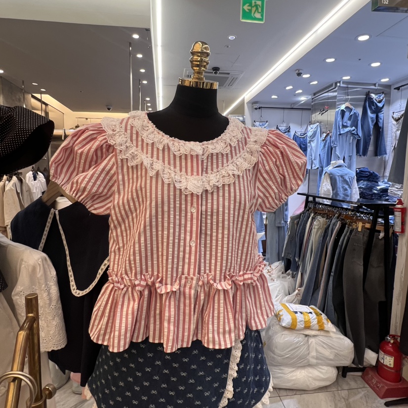 BEEN-A韓國㊣直郵東大門代購女裝新款25春夏休閑襯衫蕾絲衫BEEN-A襯衫/蕾絲衫圖色2