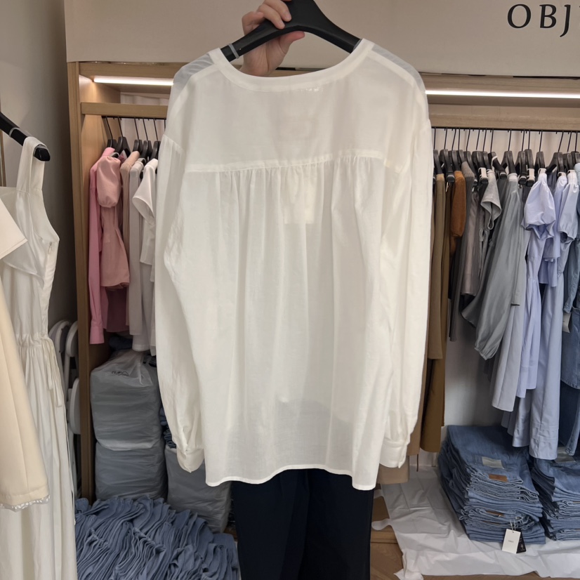 OBJET韓國㊣直郵東大門代購女裝新品25春夏熱賣推薦襯衫蕾絲衫love us u/OBJET襯衫/蕾絲衫