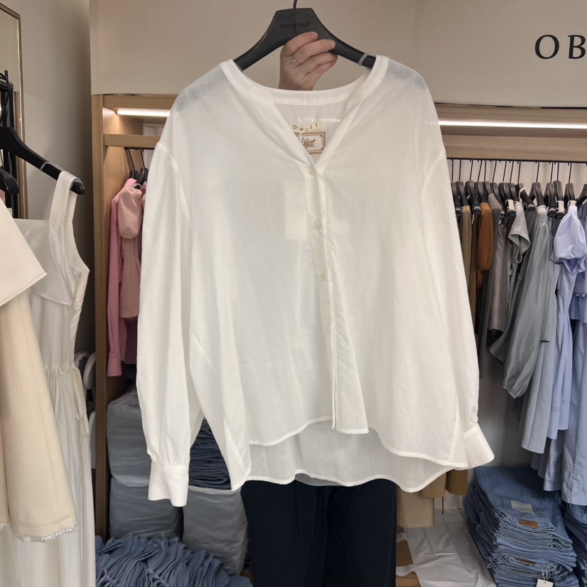 OBJET韓國㊣直郵東大門代購女裝新品25春夏熱賣推薦襯衫蕾絲衫love us u/OBJET襯衫/蕾絲衫