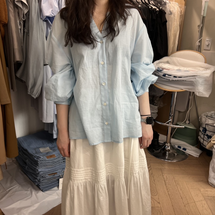 OBJET韓國㊣直郵東大門代購女裝新品25春夏熱賣推薦襯衫蕾絲衫love us u/OBJET襯衫/蕾絲衫圖色2
