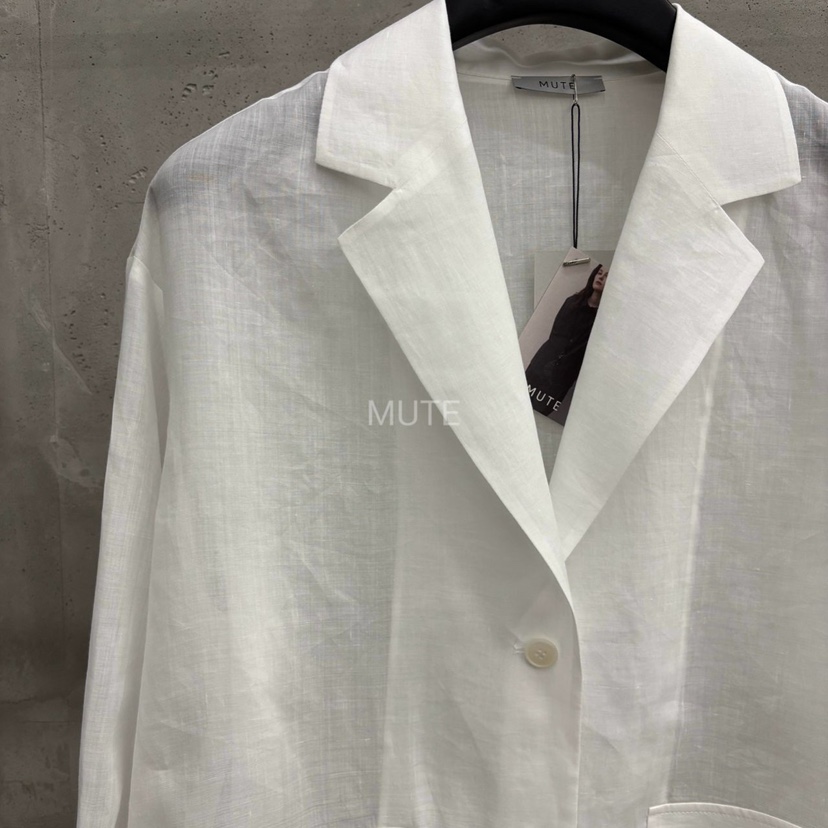 MUTE-P韓國直郵㊣東大門實拍女裝新品時尚熱賣休閑夾克亞麻MUTE夾克