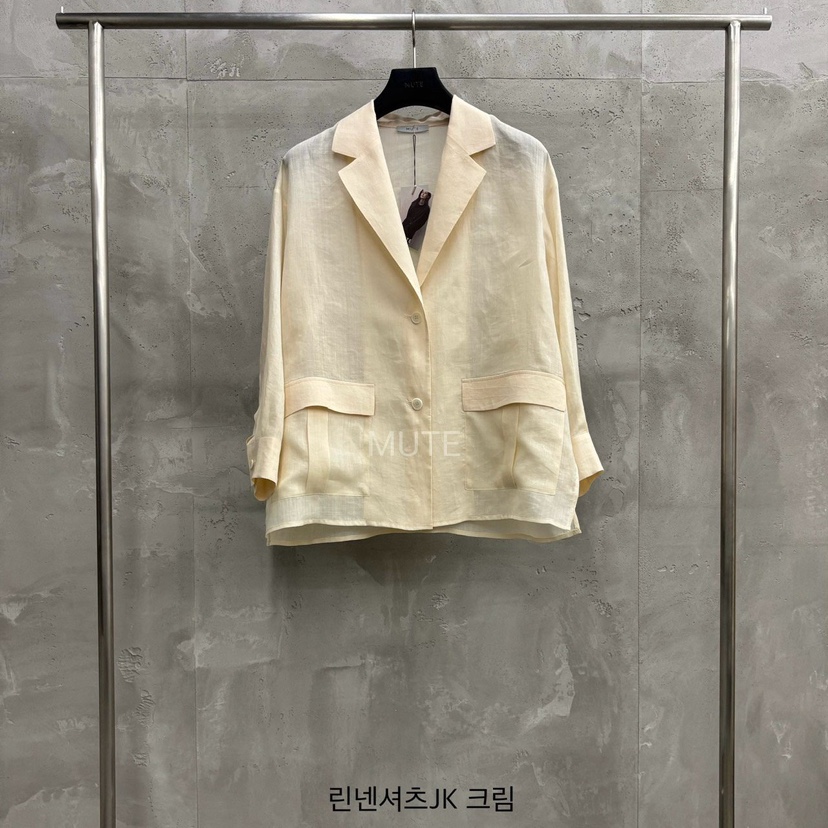 MUTE-P韓國直郵㊣東大門實拍女裝新品時尚熱賣休閑夾克亞麻MUTE夾克圖色4