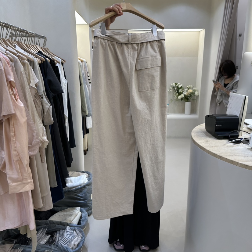 MATIERE韓國直郵㊣東大門實拍女裝新品人氣休閑休閑褲含腰帶MATIERE休閑褲