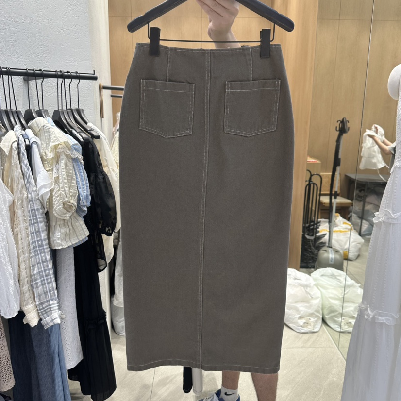 TRIPLE SEVEN韓國㊣直郵東大門代購女裝新款推薦休閑長裙拉鏈TRIPLE SEVEN長裙