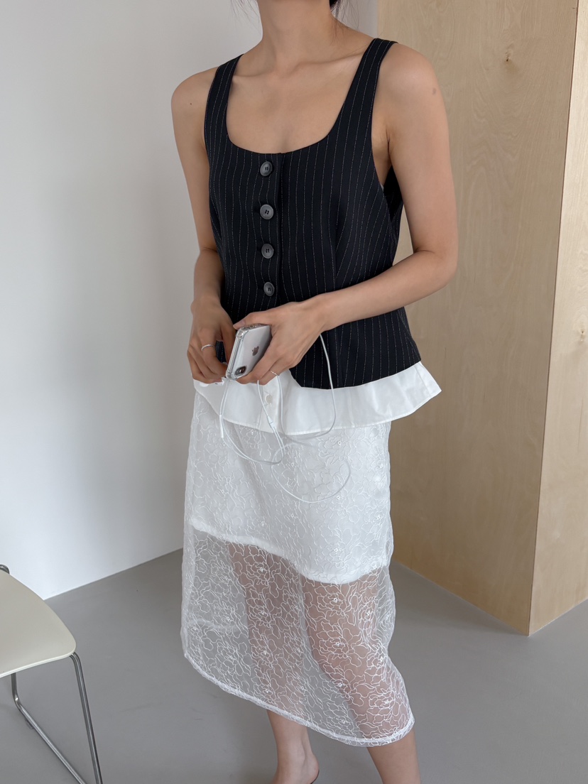 MARKE-P韓國㊣直郵東大門代購女裝新品休閑熱賣時尚馬甲條紋MARKE-P馬甲