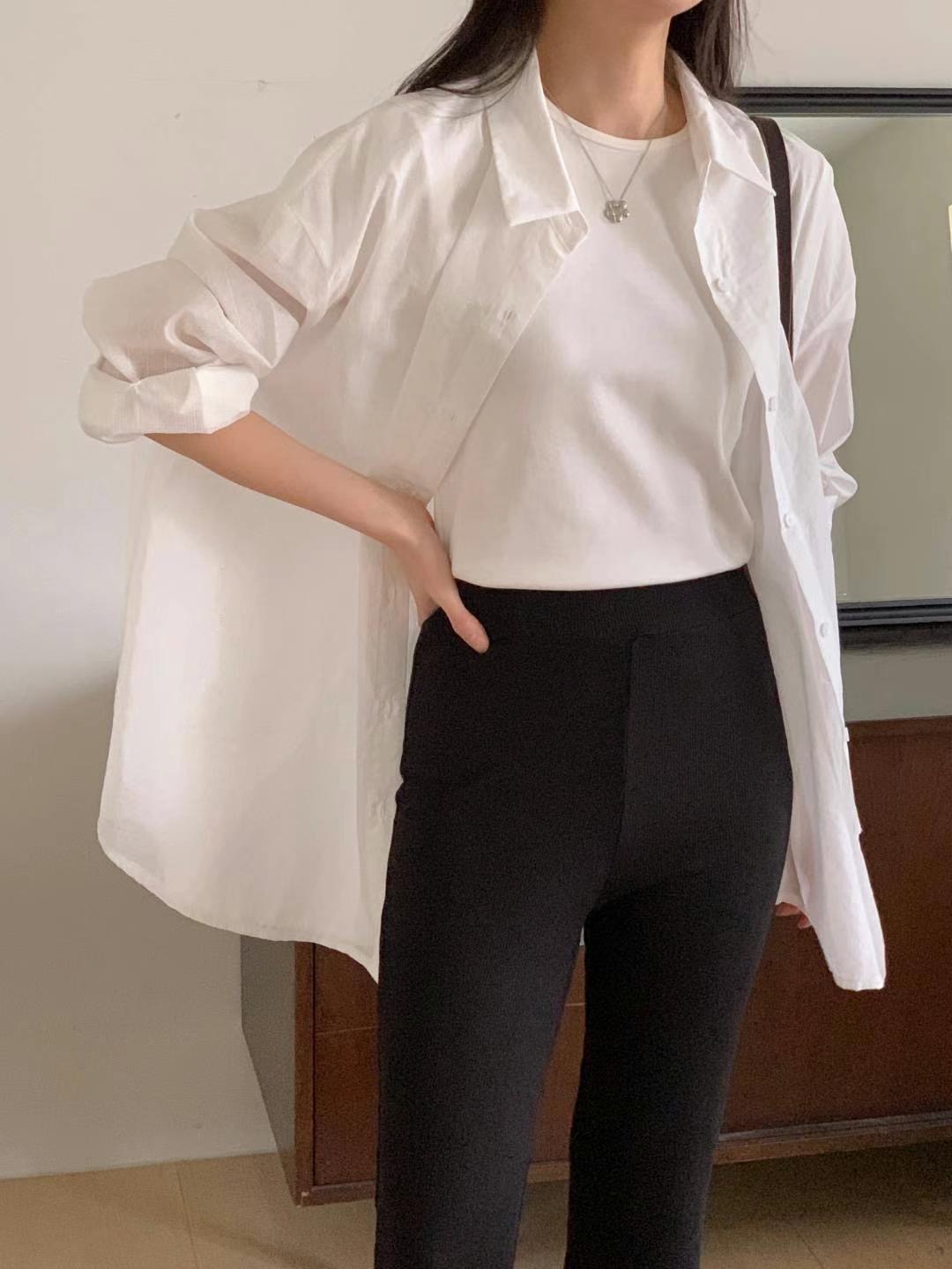 BABY SALON韓國直郵㊣東大門實拍女裝新品推薦襯衫蕾絲衫條紋BABY SALON襯衫/蕾絲衫