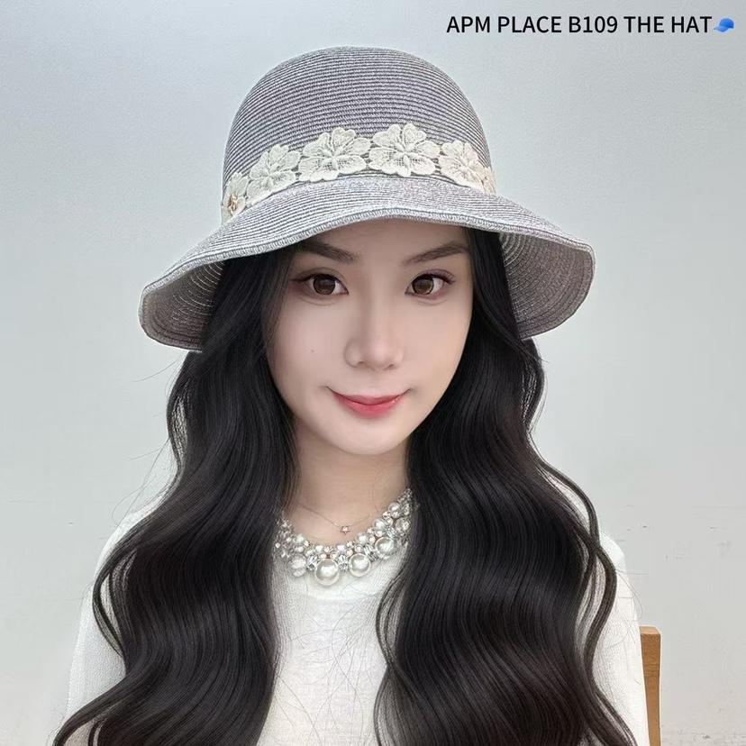 THE HAT-P東大門實拍女士新品25春夏推薦休閑人氣帽子蕾絲花THE HAT帽子圖色2