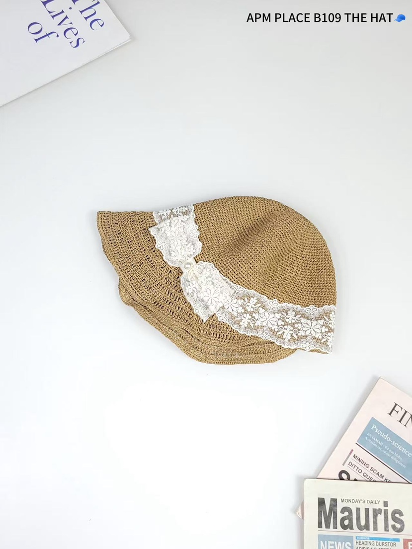 THE HAT-P東大門實拍女士新品休閑25春夏推薦帽子漁夫帽蕾絲THE HAT帽子