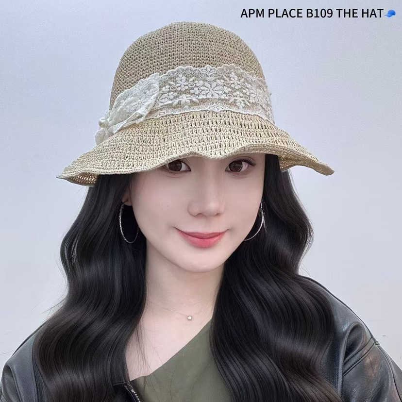 THE HAT-P東大門實拍女士新品休閑25春夏推薦帽子漁夫帽蕾絲THE HAT帽子圖色2