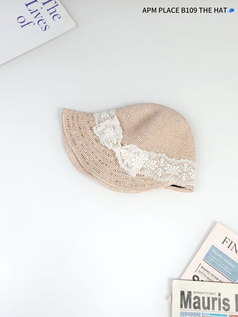 THE HAT-P東大門實拍女士新品休閑25春夏推薦帽子漁夫帽蕾絲THE HAT帽子圖色4