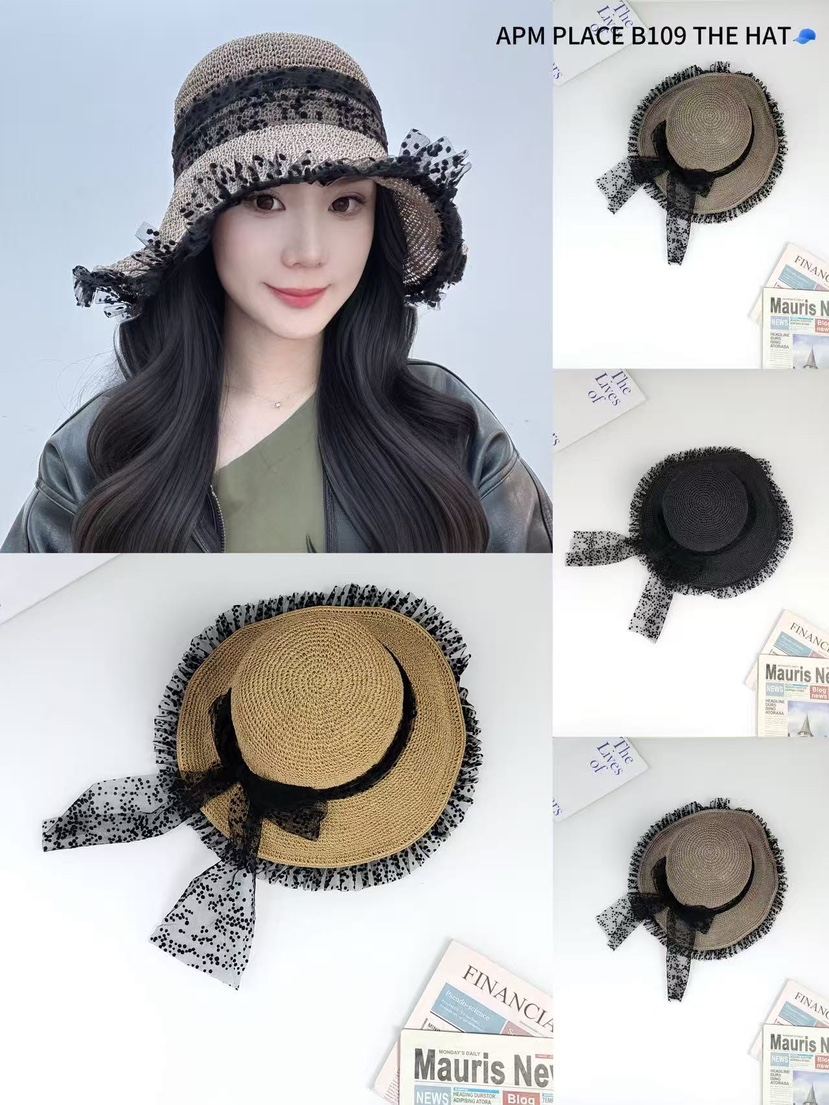 THE HAT-P韓國直郵㊣女裝新品時尚熱賣休閑人氣25春夏帽子蕾絲THE HAT帽子