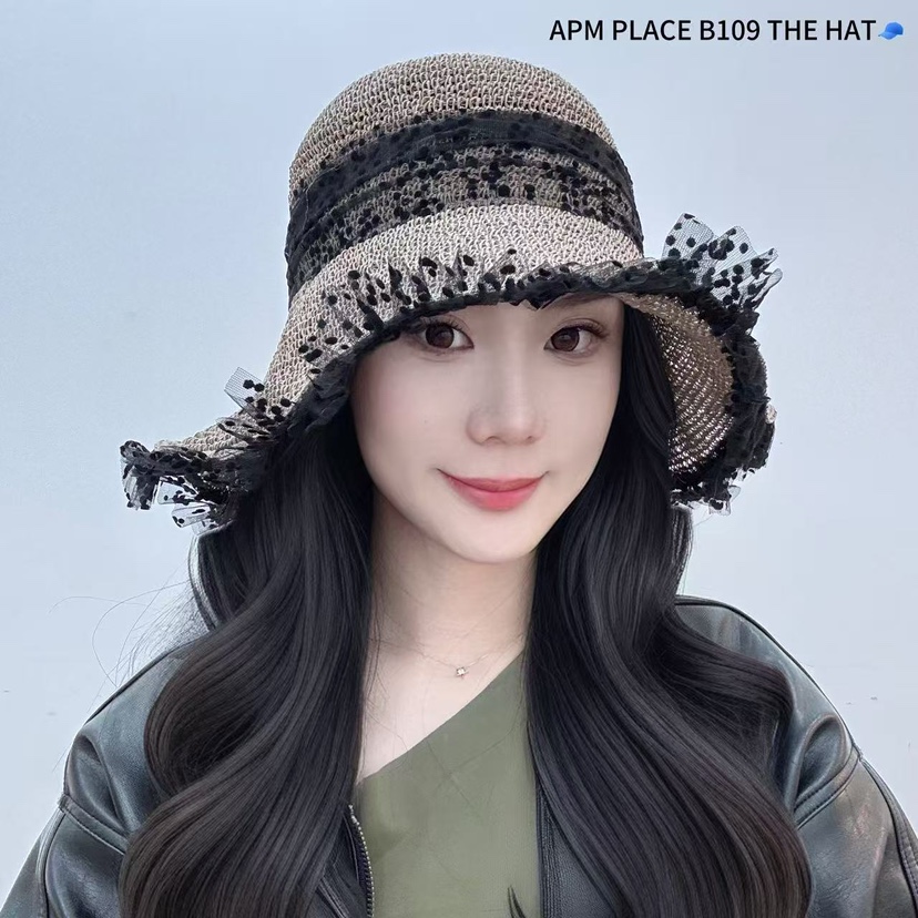 THE HAT-P韓國直郵㊣女裝新品時尚熱賣休閑人氣25春夏帽子蕾絲THE HAT帽子