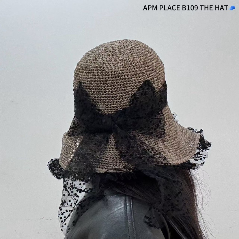 THE HAT-P韓國直郵㊣女裝新品時尚熱賣休閑人氣25春夏帽子蕾絲THE HAT帽子圖色2