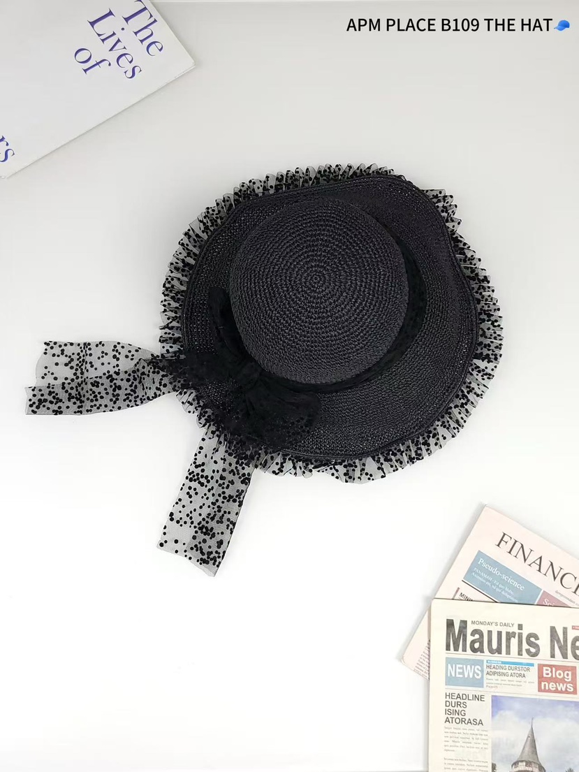 THE HAT-P韓國直郵㊣女裝新品時尚熱賣休閑人氣25春夏帽子蕾絲THE HAT帽子圖色4