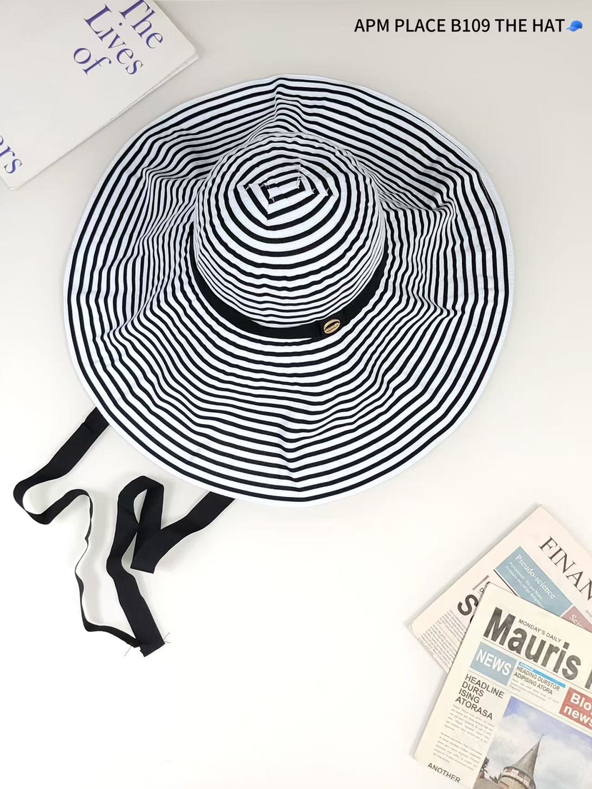 THE HAT-P直郵韓國代購㊣女裝新品人氣時尚熱賣休閑帽子條紋THE HAT帽子圖色4