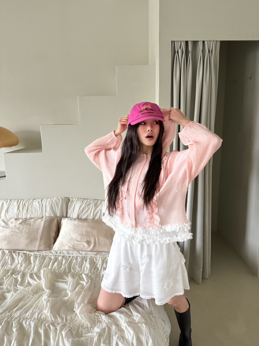 MAISONDEGLORY韓國㊣直郵東大門代購女裝新款時尚夾克條紋連帽MAISON DE GLORY夾克