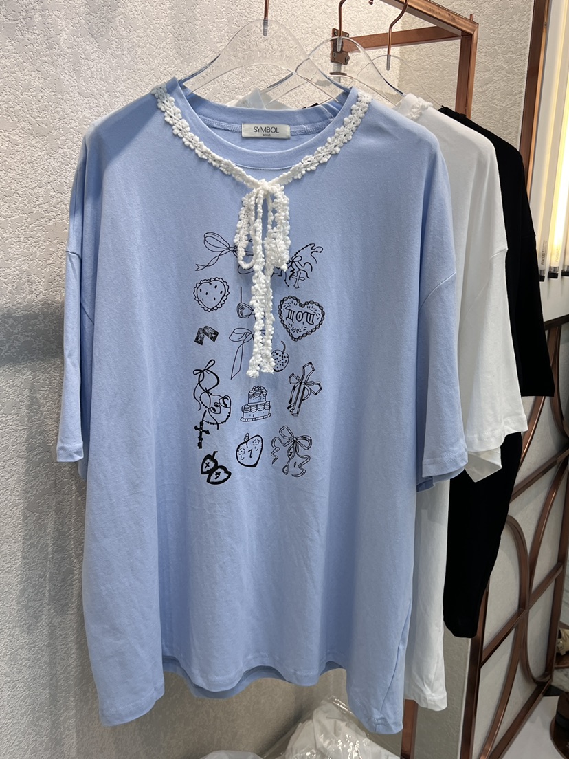 SYMBOL韓國直郵㊣女裝新品熱賣時尚推薦人氣25春夏休閑T恤SYMBOLT恤