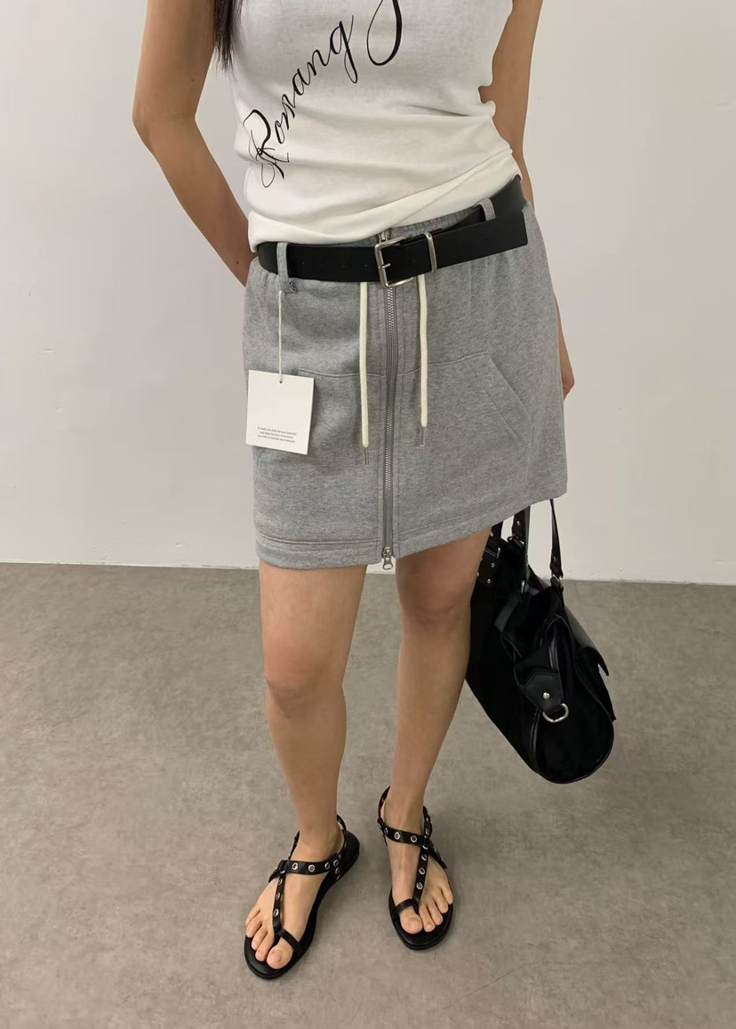 J CRANE-A韓國㊣直郵東大門代購女裝新款25春夏半身裙中短裙不含腰帶J CRANE半身裙/中短裙