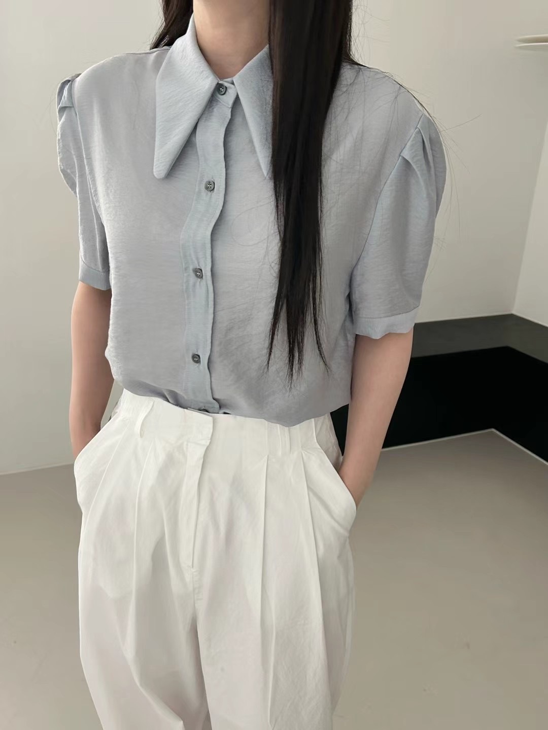SAGE韓國直郵㊣女裝新款人氣推薦休閑時尚熱賣25春夏襯衫蕾絲衫SAGE襯衫/蕾絲衫