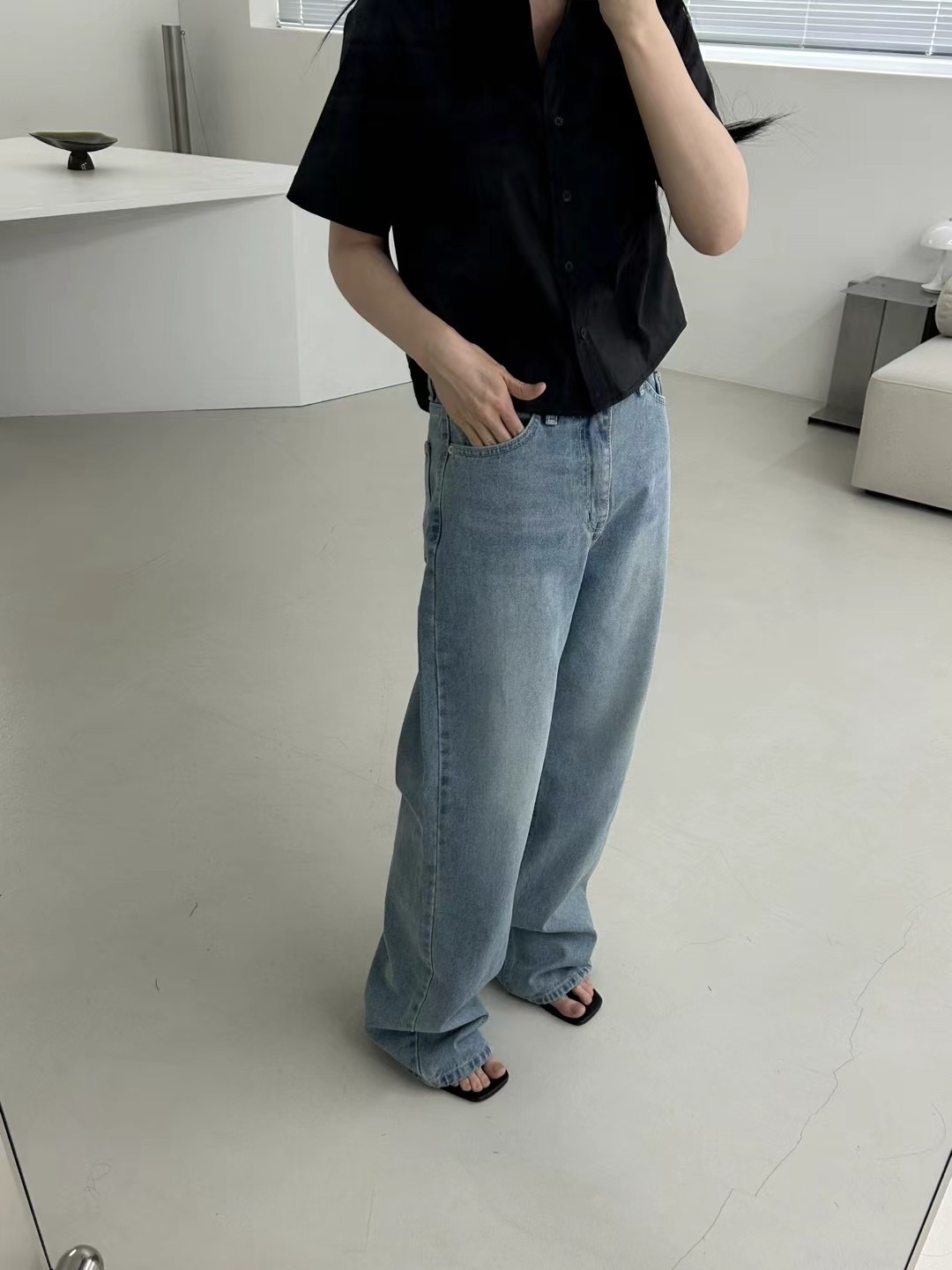 SAGE韓國直郵㊣東大門實拍女裝新款時尚休閑人氣推薦牛仔褲SAGE牛仔褲