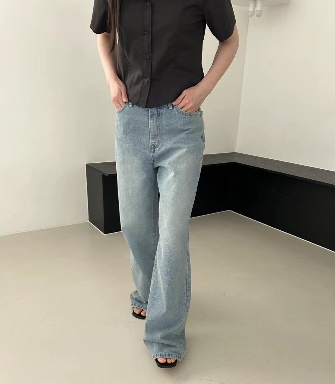 SAGE韓國直郵㊣東大門實拍女裝新款時尚休閑人氣推薦牛仔褲SAGE牛仔褲