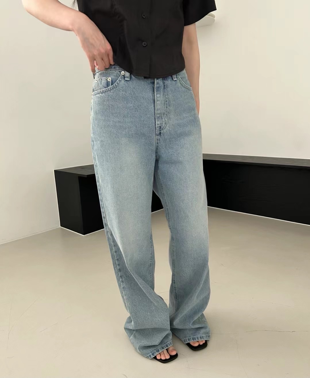 SAGE韓國直郵㊣東大門實拍女裝新款時尚休閑人氣推薦牛仔褲SAGE牛仔褲
