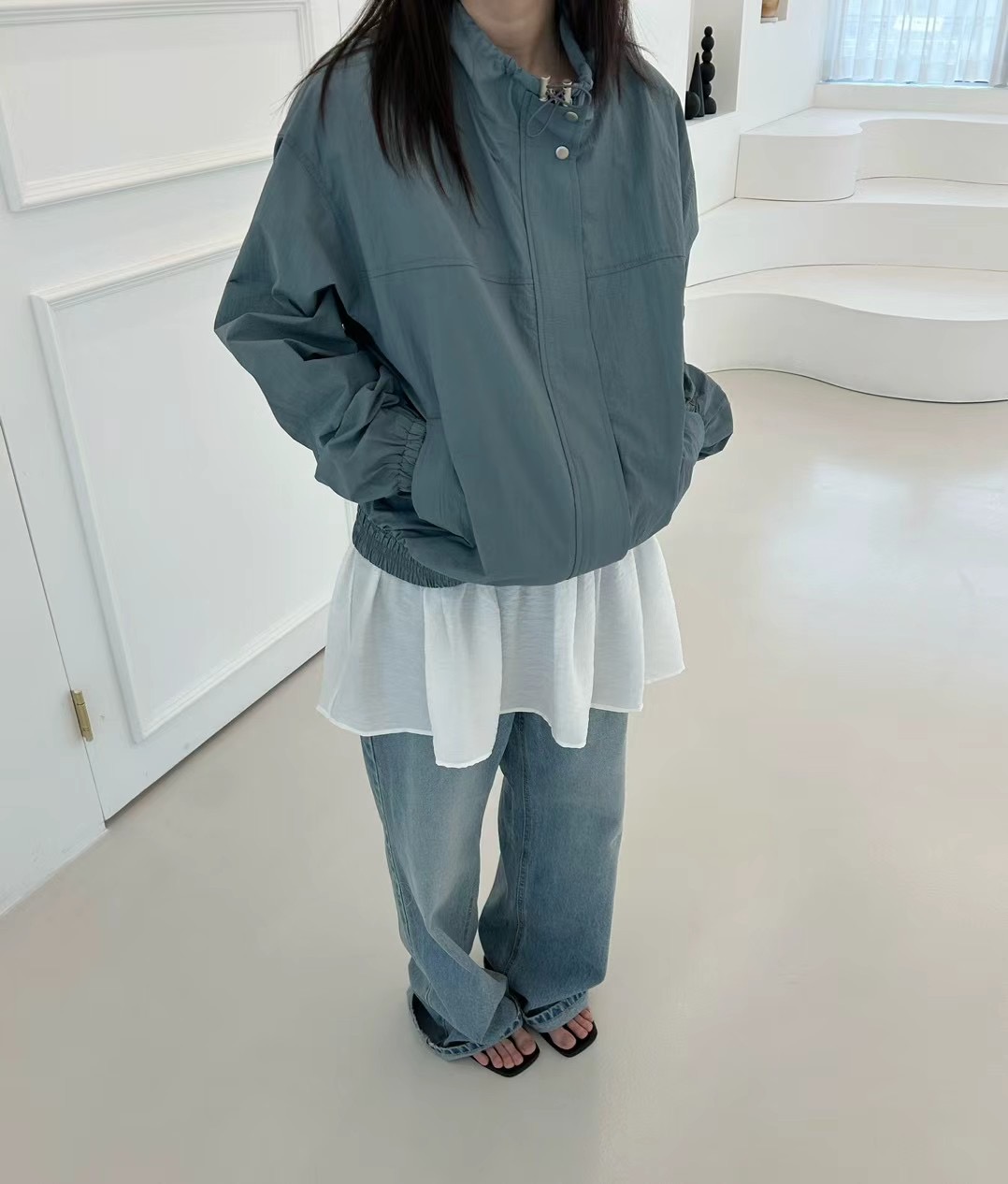 SAGE韓國直郵㊣女裝新品推薦休閑時尚25春夏熱賣人氣夾克尼龍SAGE夾克