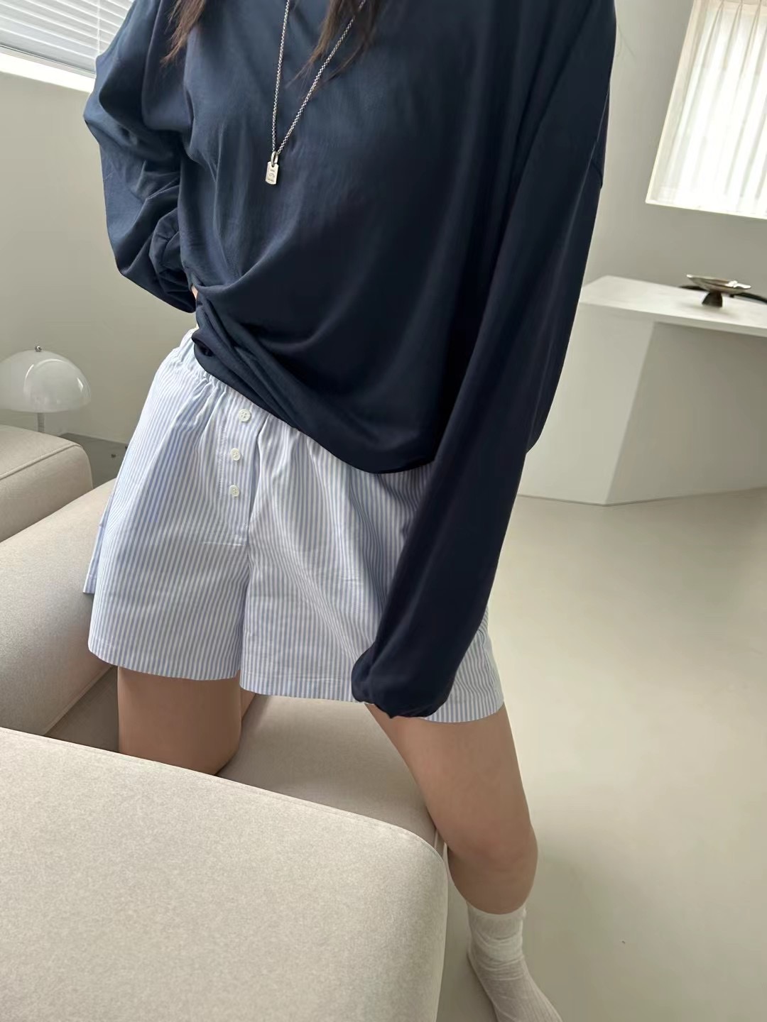 SAGE韓國直郵㊣女裝新品25春夏熱賣休閑時尚推薦人氣短褲條紋SAGE短褲