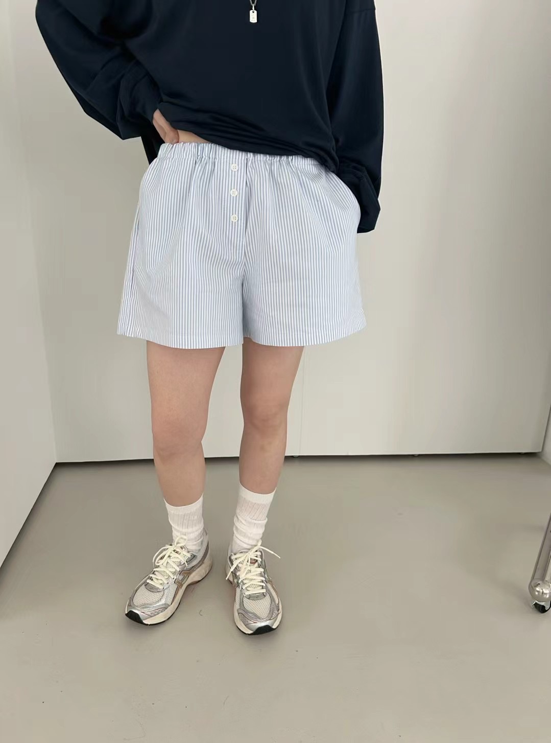 SAGE韓國直郵㊣女裝新品25春夏熱賣休閑時尚推薦人氣短褲條紋SAGE短褲