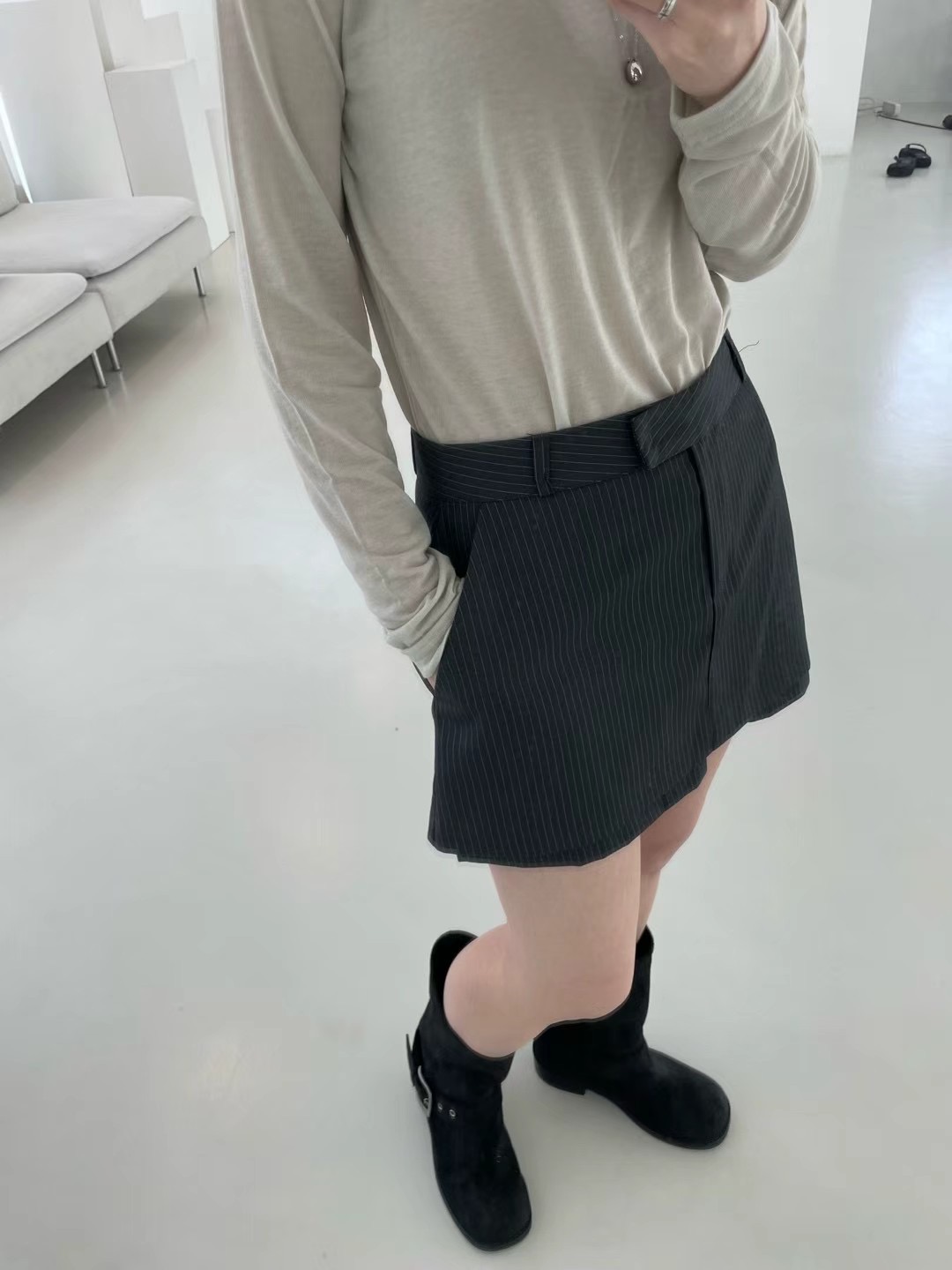 SAGE直郵韓國代購㊣女裝新款熱賣推薦休閑25春夏人氣時尚短裙SAGE短裙