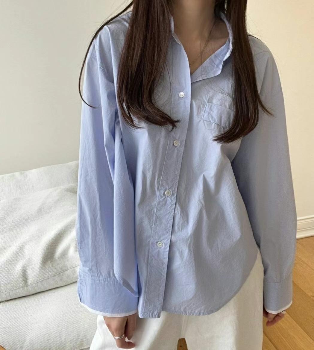BOUNDARY直郵韓國代購㊣女裝新款休閑推薦25春夏襯衫蕾絲衫BOUNDARY襯衫/蕾絲衫圖色2
