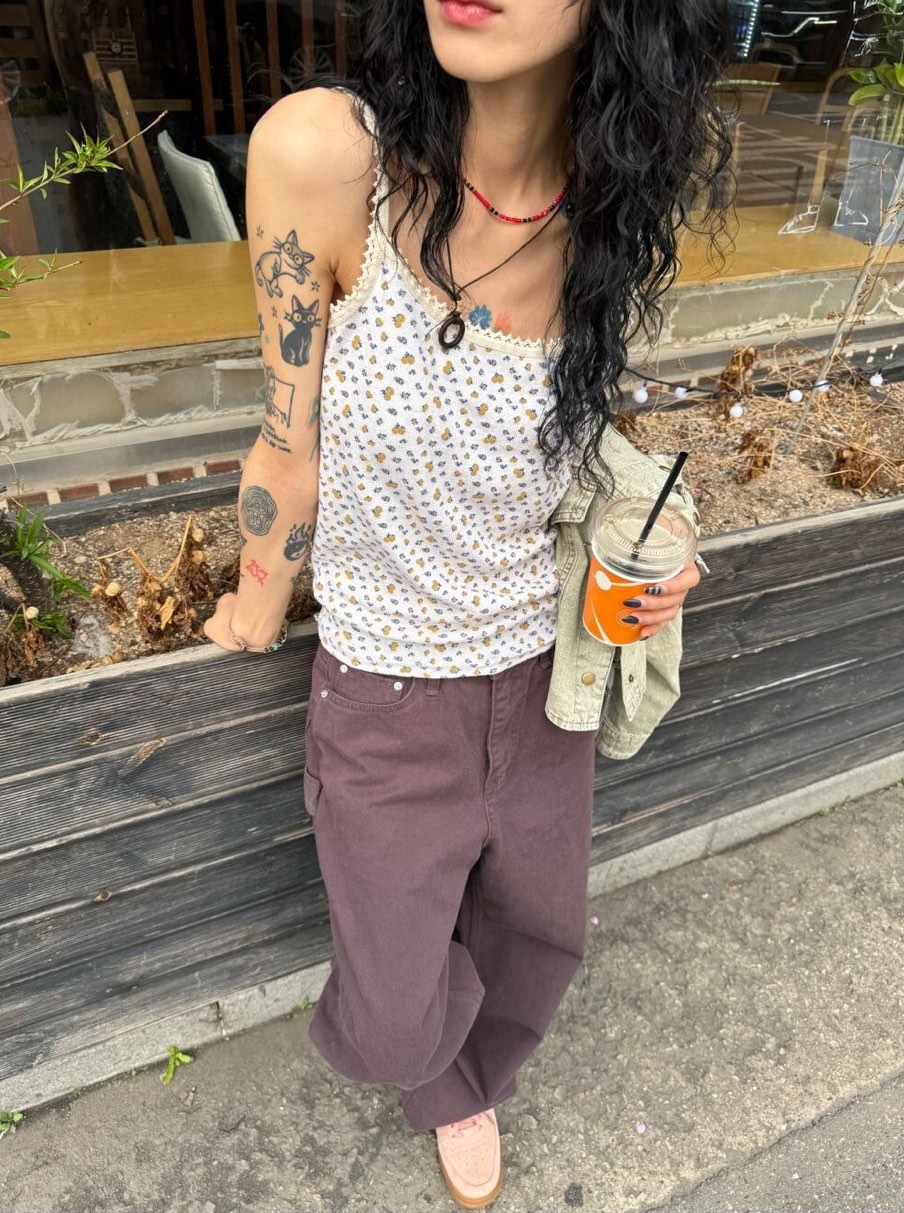 I I直郵韓國代購㊣女裝新款推薦人氣熱賣時尚休閑吊帶背心ITSSONG吊帶/背心