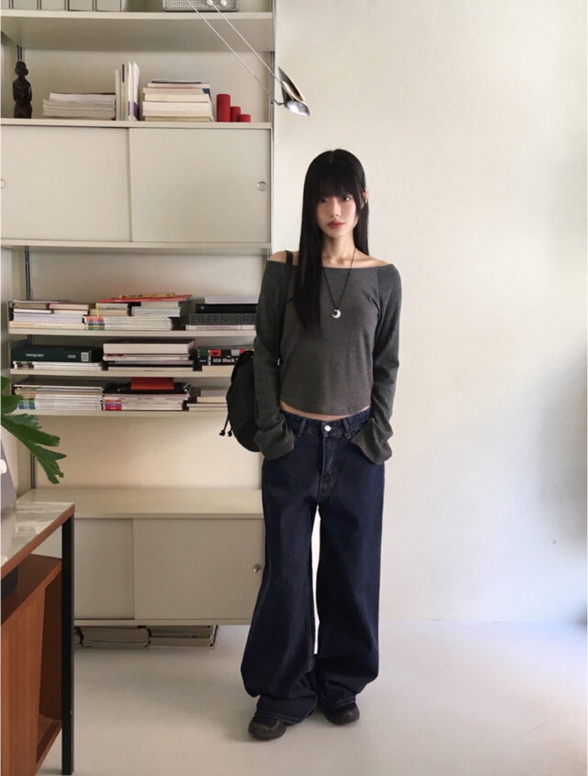 I I韓國直郵㊣東大門實拍女裝新款休閑人氣推薦25春夏長袖T恤ITSSONG長袖T恤
