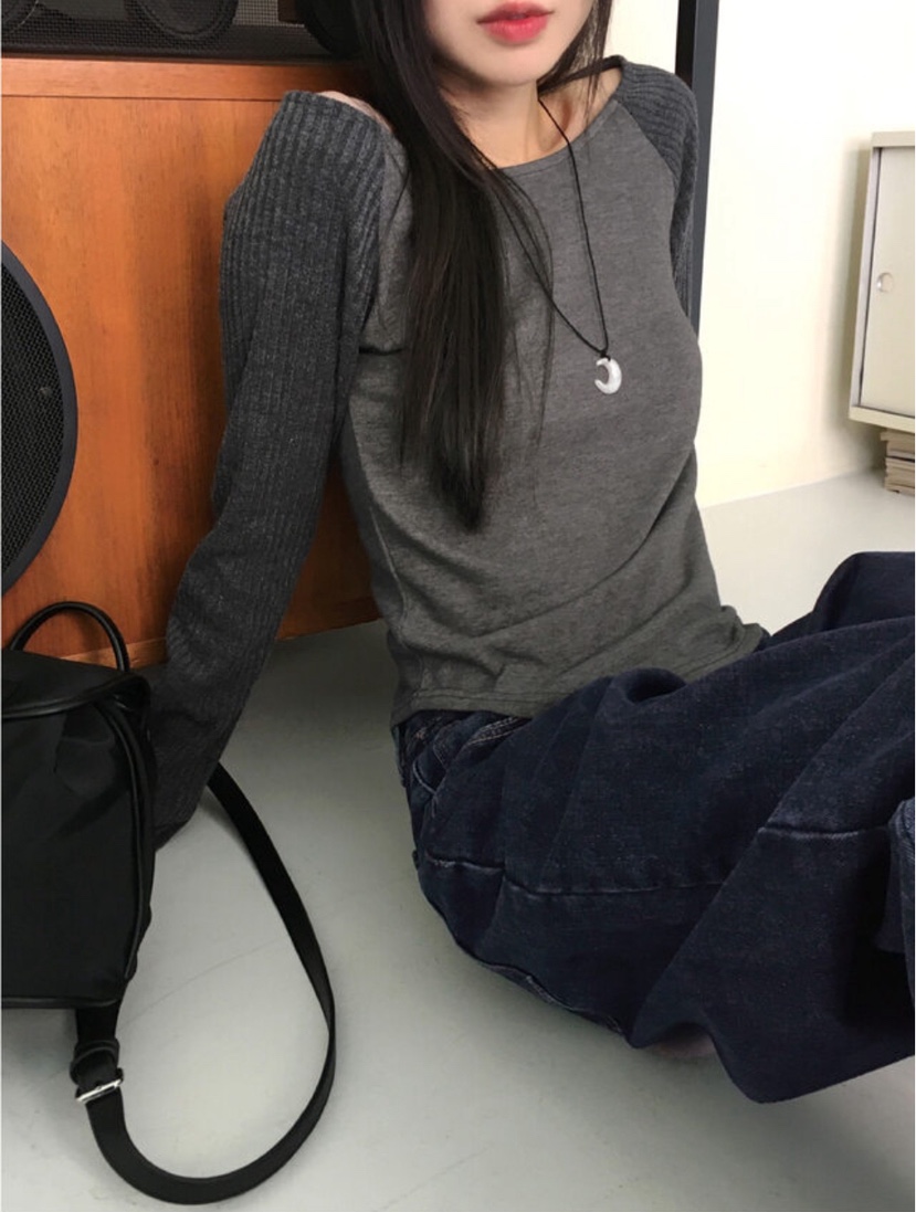 I I韓國直郵㊣東大門實拍女裝新款休閑人氣推薦25春夏長袖T恤ITSSONG長袖T恤