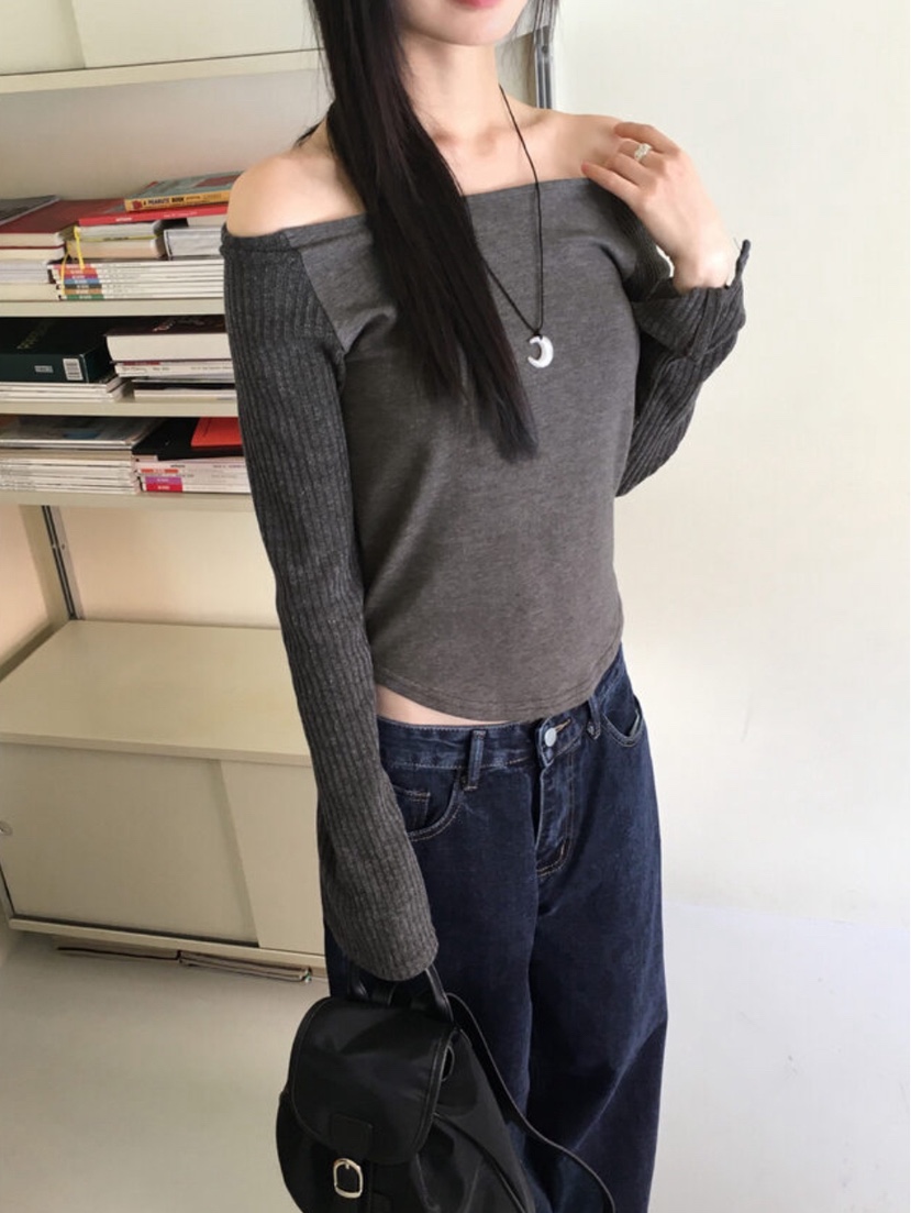 I I韓國直郵㊣東大門實拍女裝新款休閑人氣推薦25春夏長袖T恤ITSSONG長袖T恤