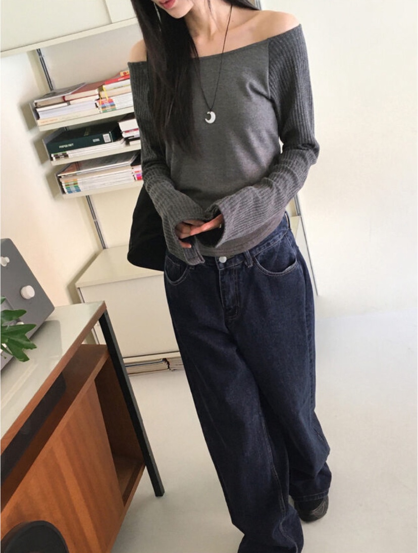 I I韓國直郵㊣東大門實拍女裝新款休閑人氣推薦25春夏長袖T恤ITSSONG長袖T恤