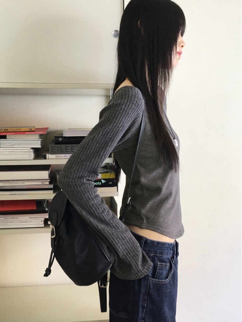 I I韓國直郵㊣東大門實拍女裝新款休閑人氣推薦25春夏長袖T恤ITSSONG長袖T恤