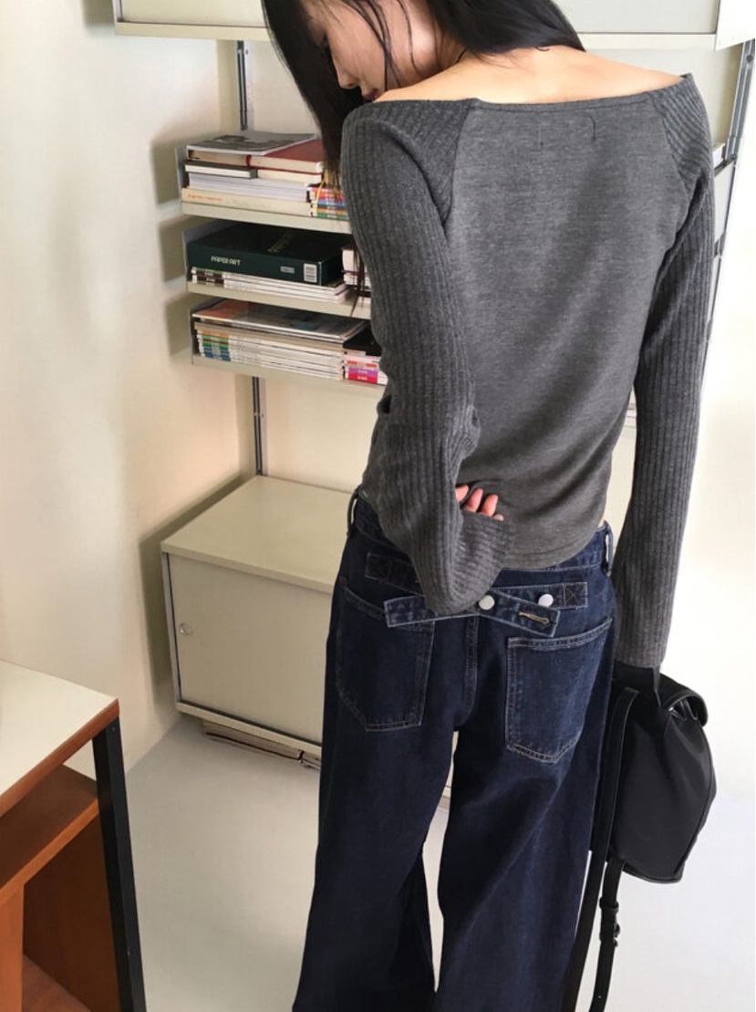 I I韓國直郵㊣東大門實拍女裝新款休閑人氣推薦25春夏長袖T恤ITSSONG長袖T恤