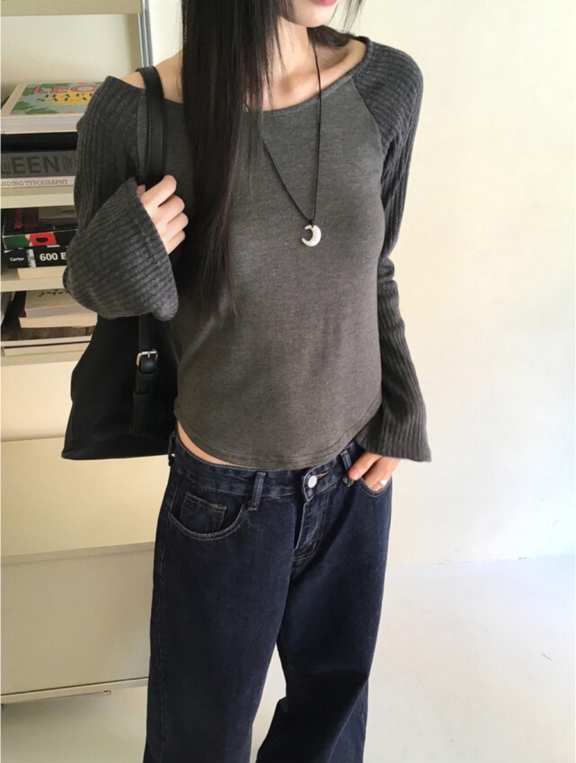 I I韓國直郵㊣東大門實拍女裝新款休閑人氣推薦25春夏長袖T恤ITSSONG長袖T恤