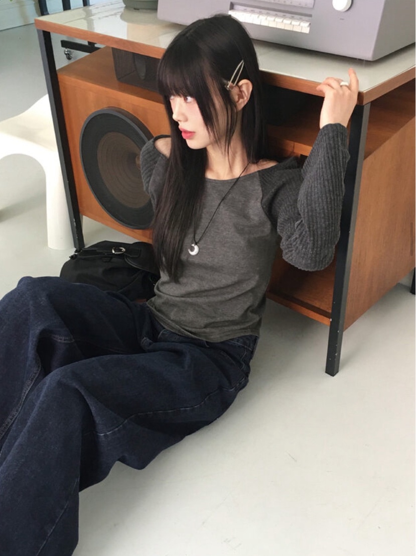I I韓國直郵㊣東大門實拍女裝新款休閑人氣推薦25春夏長袖T恤ITSSONG長袖T恤