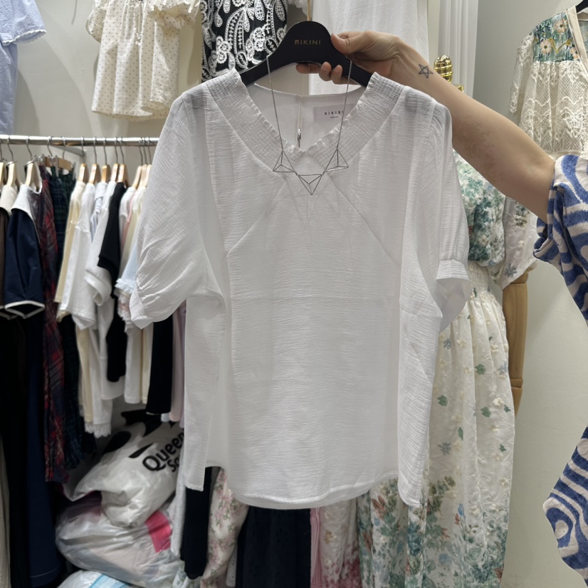 BIKINI直郵韓國代購㊣女裝新品熱賣25春夏推薦休閑襯衫蕾絲衫BIKINI襯衫/蕾絲衫