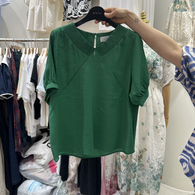 BIKINI直郵韓國代購㊣女裝新品熱賣25春夏推薦休閑襯衫蕾絲衫BIKINI襯衫/蕾絲衫圖色2