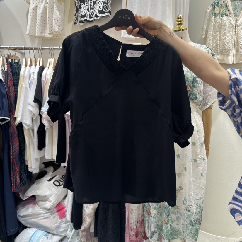 BIKINI直郵韓國代購㊣女裝新品熱賣25春夏推薦休閑襯衫蕾絲衫BIKINI襯衫/蕾絲衫圖色3